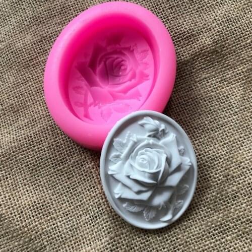 Handmade Silicone Soap Mold Fondant Cake Decorating Tools DIY Aromatherapy Plaster Crafts Rose Flower Shape Candle Making Mould