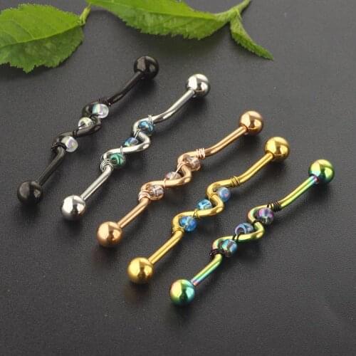 5x Stainless Steel Industrial Barbell Earring Body Piercing Jewelry