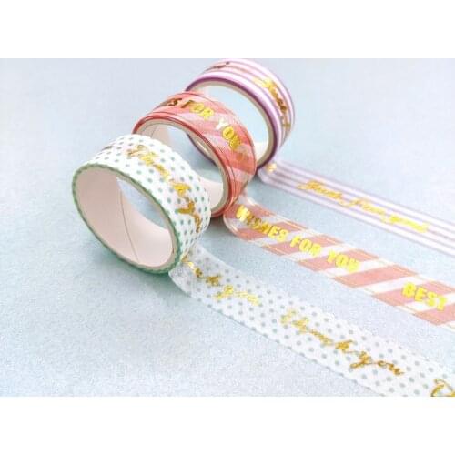 15mmx3meter Greeting Washi Tape Set Thank You Just For You Best Wishes Masking Tape for gift wrapping DIY Adhesive Deco Tape