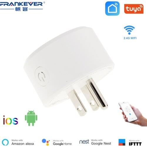 FrankEver Wifi Smart Plug US 110-220V 10A Voice Control Socket Timer Wirless APP Control Work With Google Home