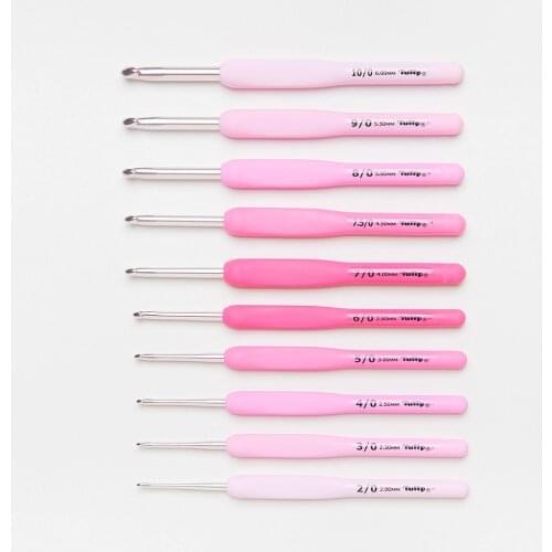 Japan Tulip Etimo TER/TEL Crochet Hook Rose Pink Resin handle Knitting Needles Original Authentic Imported from Japan 0.4-6.5mm