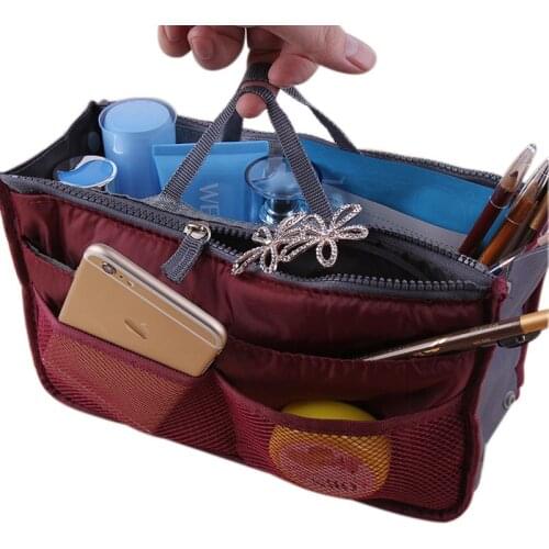Portable Make up organizer bag Women Men multi functional Cosmetic Bag Put makeup brush with 5 colors