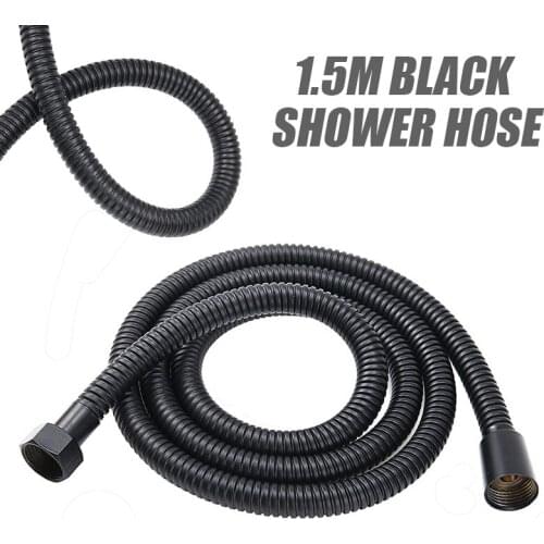 High Quality Bathroom Hose Pipe For Bathroom Handheld Showerhead Flexible Stainless Steel Shower Pipe 1.5m Black