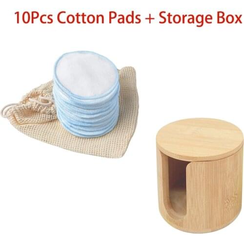 10Pcs/set Makeup Remover Pads Reusable Cotton Pads Washable Rounds Pads Makeup Removal Cotton Pad Cleansing Facial Pad