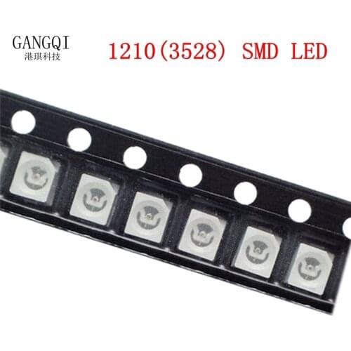 100pcs 3528 SMD LED 1206 Red Yellow Green White Blue Orange UV Light Emitting Diode PCB DIY Assorted Kit