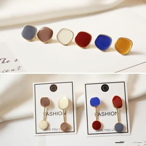 2018 New style 15pair/lot Retro irregular square decoration fashion women stud earrings diy jewelry earring pendants accessory