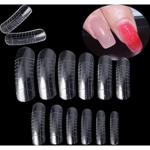 High Quality 288 Tips Quick Building Mold Tips Nail Dual Forms Finger Extension Uv Gel Acrylic False Nails With Scale Tools