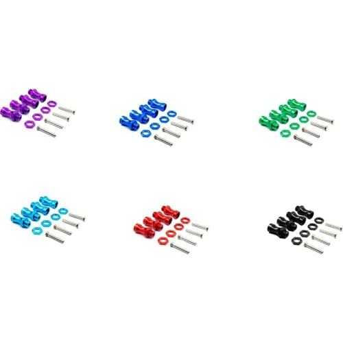 4Pcs Aluminum Alloy 12mm to 17mm Wheel Extension Hex Drive Hub Adapter Widener for HSP 1/10 RC Model Car Parts