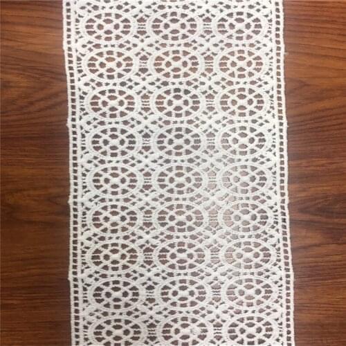 5yards/Lot White Polyester Circle Embroidered Lace Trim Ribbon Handmade DIY Sewing Supplies For Costume Decoration