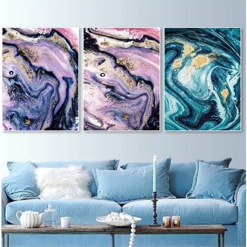 5d Diamond Paintings 3 Panel Golden Abstract Embroidery Spray Home Decoration For Living Room Triptych Diamond Mosaic Crafts