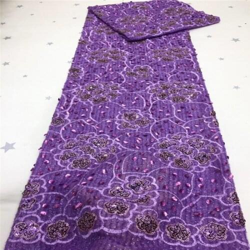 White French Tulle Lace Fabric purple 2020 With Sequins Lace Soft Milk Silk Nigerian Mesh Lace Fabric For Wedding