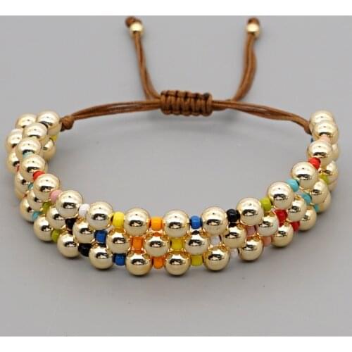 Go2Boho Gold Color Braclet For Women Jewelry 2020 Fashion Multilayer Bracelet 6mm Beaded Bracelets Men Jewellery Pulsera Moda