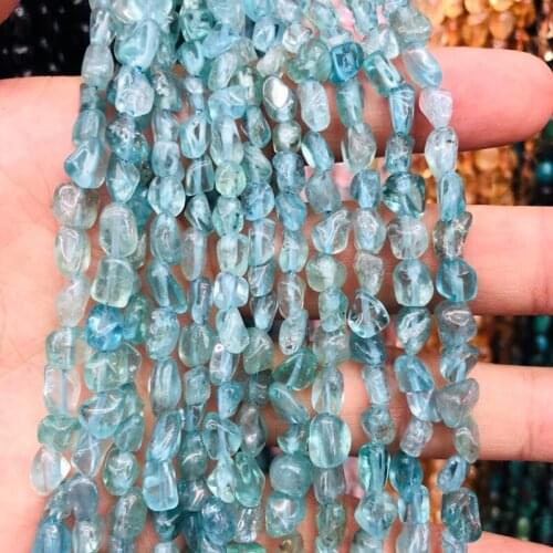 Wholesale 3strings of 15.5" Natural Apatite Nuuget Beads 6-8mm nugget stone loose chip beads for jewelry making