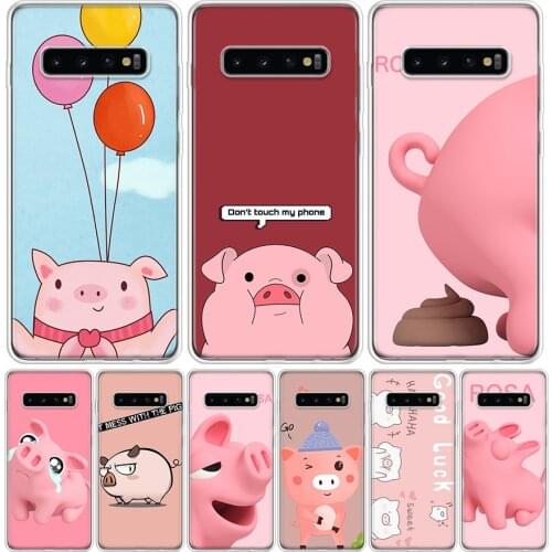 Cartoon Pig Pink Phone Case for Samsung Galaxy S10 S20 Ultra Note 10 9 8 S9 S8 S7 J4 J6 J8 Plus Lite + Popular Cover Capa Shell