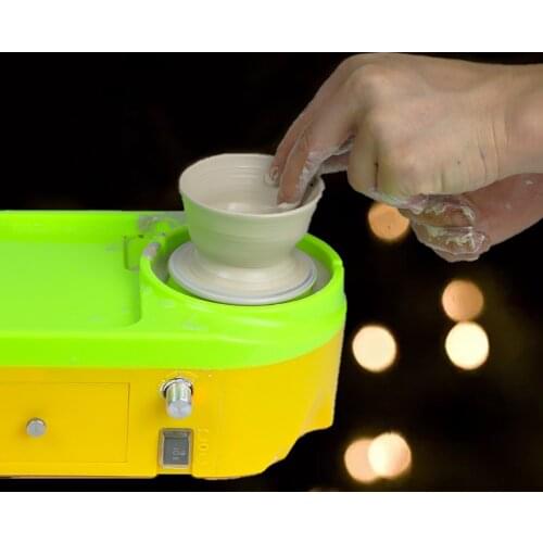 AC 100-240V Electric Mini Pottery Wheel Machine Portable Clay Making Ceramic Machine Rechargeable DIY Craft Clay Art