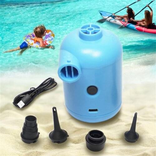 Usb Electric Air Pump Portable Mini Air Pump With 4 Nozzles For Inflatable Pool Air Mattress Beds Boats