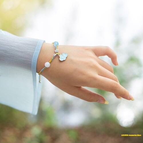 Grandmaster of Demonic Cultivation MDZS Wuxian Wangji Cute Cloud Rabbit Hand Rope Phone Pendant Antiquity Bracelet Chain