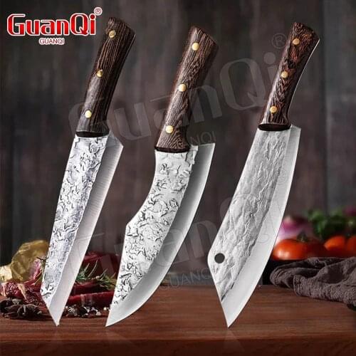 High Carbon Stainless Steel Kitchen Knife Meat Cleaver Forged Steel Butcher Knife Vegetables Meat Chopping Knife Chef Knife