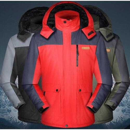 Jacket trench coat men Outdoor winter ski suit waterproof warm Cotton clothes casual Jackets plus size Overcoat Windbreaker