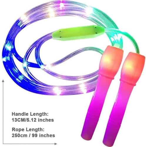 Hot Selling LED Luminous Jump Ropes Skipping Rope Cable for Kids Night Exercise Fitness Training Sports LBV