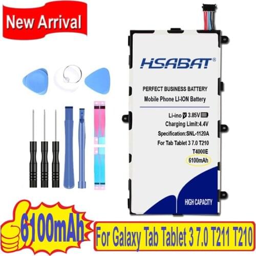 Top Brand 100% New 6100mAh T4000E Battery for Samsung Galaxy Tab 3 7.0'' SM-T210 T211 T215 T217 T2105 P3210 P3200 T210R T217A