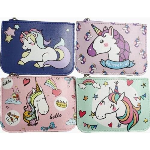 M344 Cartoon Coin Purses Cute Personality Zero Wallet For Women Lovely Animal Unicorn Pattern Card Set Coin Bag Wholesale