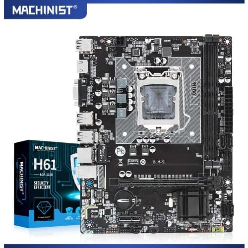 MACHINIST H61 Professional PCI-Ex16 SATA2.0 USB2.0 Accessories M-ATX VGA HDMI DVI Port Dual LGA1155 Desktop Motherboard H61M-S1