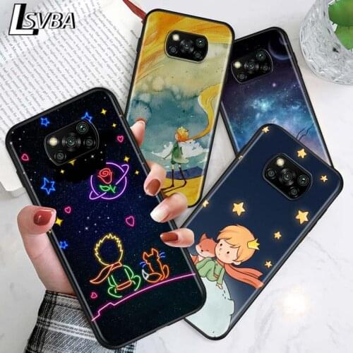 Cute little prince for Xiaomi Poco X3 NFC X2 M3 M2 F2 F3 Pro C3 F1 A2 Lite Mix3 Play Silicone Soft Black Phone Case