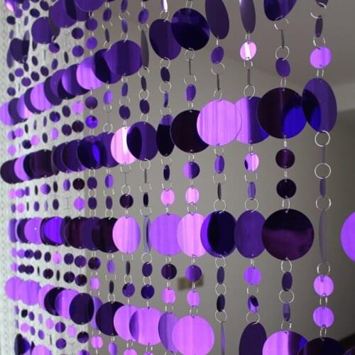 Fashion Home Decoration Noble Luxury Violet Sequin Curtain Door Curtain Hotel Shopping Mall Interior Decoration