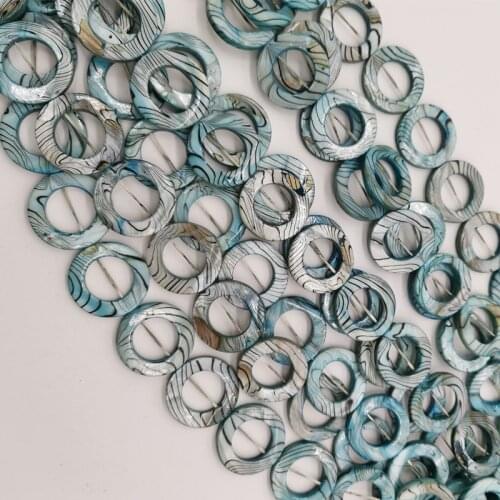 Fashion Sky Blue Mother Of Pearl Shell Stripes Loose DIY Beads Round Jewelry Accessories Beads xsb160
