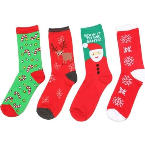 Mens Chiffon Stockings Santa Claus Long Cotton Stockings Winter Warmth EUR 35-43