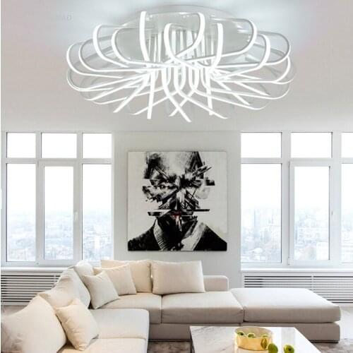 New acrylic art LED ceiling lamp home living room bedroom study lamp commercial place lighting dimming Ceiling lights AC100-240V