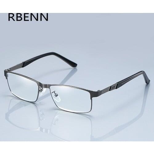 RBENN Stainless Steel Men Business Reading Glasses Full Frame Metal Presbyopia Optical Eyeglasses +0.75 1.75 2.25 2.75 5.0 6.0