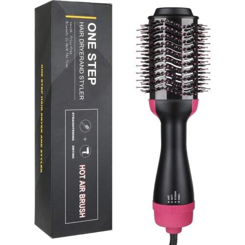 One Step Blow Hair Dryer Brush Volumizer 2 in 1 Straighteners Curler Air Curling Iron Rotating Rollers Hot Comb Straightener