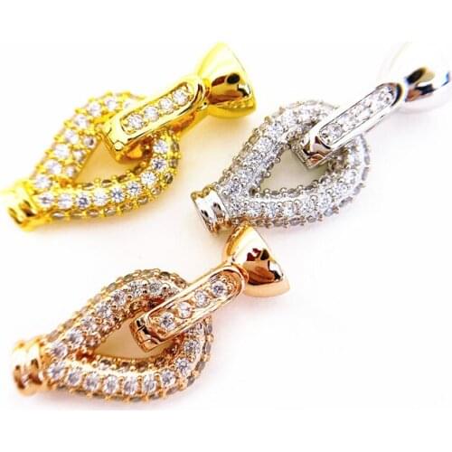 Wholesale DIY Natural Stones Beads Jewelry Making Accessories Silver/Gold/Rose Gold Metal Connector Clasps Findings