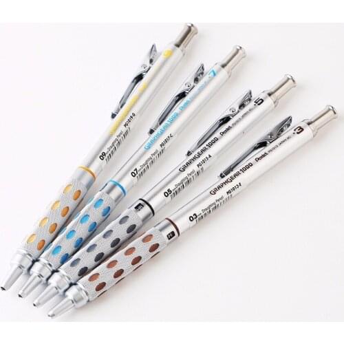 Pentel GRAPHGEAR1000 metal automatic pencil 0.5 0.3 0.7 0.9mm mechanical pencil drafting supplies Free shipping