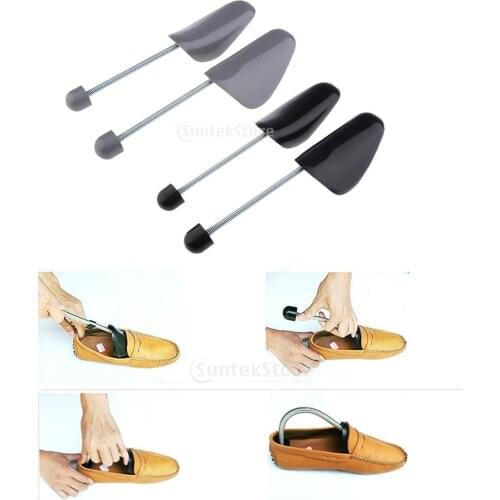 Plastic Adjustable Mens Shoe Tree Stretcher Boot Holder with Tension Spring Coil 30*8cm