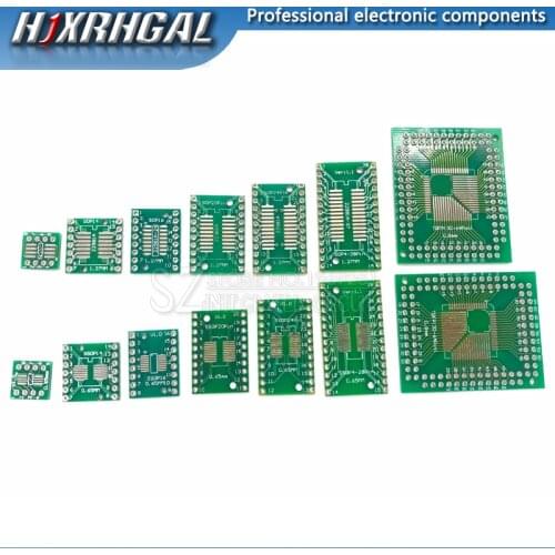 10pcs PCB Board SOP8 SOP14 SOP16 SOP20 SOP24 SOP28 QFP FQFP TQFP Turn To DIP Adapter Converter Plate TSSOP 8 14 16 20 24 28