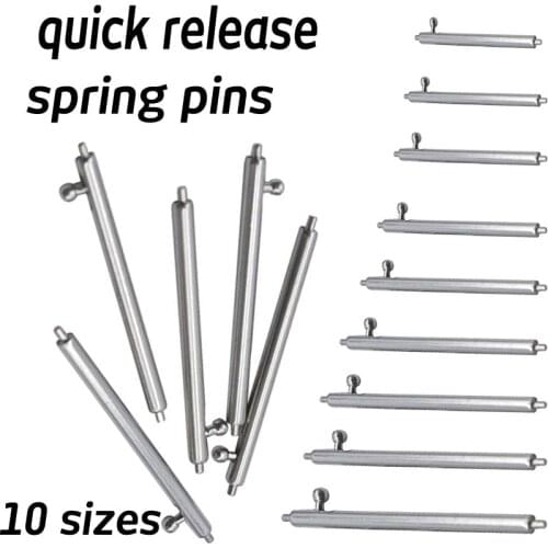 Stainless Steel Watch Strap Quick Release Bars Spring Pin Watch Repair Tool Band Connect Pins 14 15 16 17 18 19 20mm 21 22 24mm