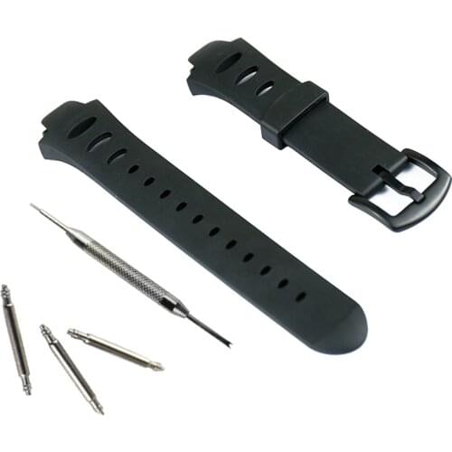 Rubber Watch Band For Suunto Observer SR 18mm Black Silicone Strap