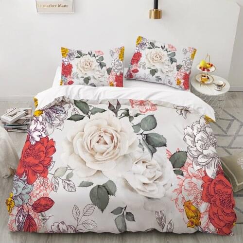 Luxury 3D Bedding set Europe Queen King Double Duvet cover set Bed linen Comfortable Blanket/Quilt cover Bed Set Nordic Flowers