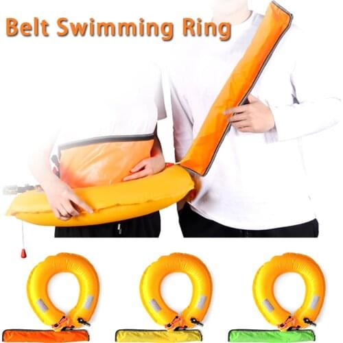 Manual Life Belt Automatic Inflatable Life Buoy Swimming Ring Waist Belt with Reflective Tapes For Kayaking Fishing Life Vest