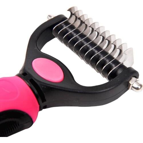 Pet Fur Knot Cutter Dog Grooming Shedding Tools Pet Cat Hair Removal Comb Brush Double Sided Pet Supplies
