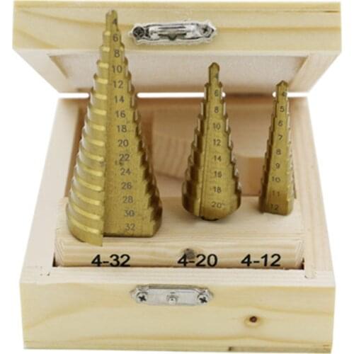 4-12 4-20 4-32 mm HSS Titanium Coated Step Drill Bit Drilling Power Tools for Metal High Speed Steel Wood Hole Cutter Step Cone