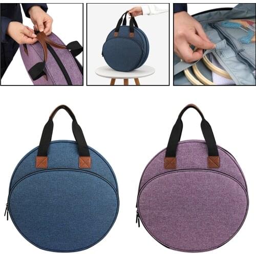 Knitting Embroidery Crochet Hook Zipper Tote Bag Cross Stitch Needle Storage Travel Portable Knit Crocheting Kit Tool Bag Slot