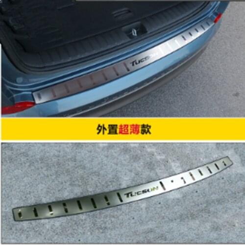 For Hyundai Tucson 2015 2016 2017 2018 stainless steel Rear Bumper Protector Sill Trunk Rear guard Tread Plate Trim Car styling