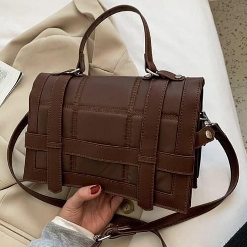 Vintage Quilted Women Shoulder Flap Bags 2021 Designer Handbags Luxury Leather Crossbody Messenger Bag Ladies Trendy Chic Purses