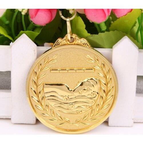 Swimming Medals Gold Color Medal Color Medal Branze Color Medal with ribbon 6.5cm