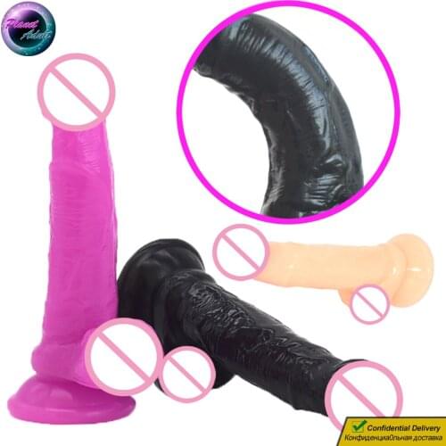 17*3.5cm PVC Small Dildo Realistic Penis Female Masturbator Soft Sex Toys for Women Lesbian Gay Vagina Pussy Prostate Massager