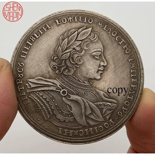 1719 Russian Empire Peter I Copy Coin Russian Medal Copper Coins Collectibles Hobo Nickel Coin